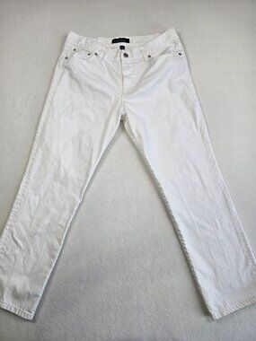 Lauren Ralph Lauren White Denim Straight-Leg Jeans Womens Size 8 100% Cotton